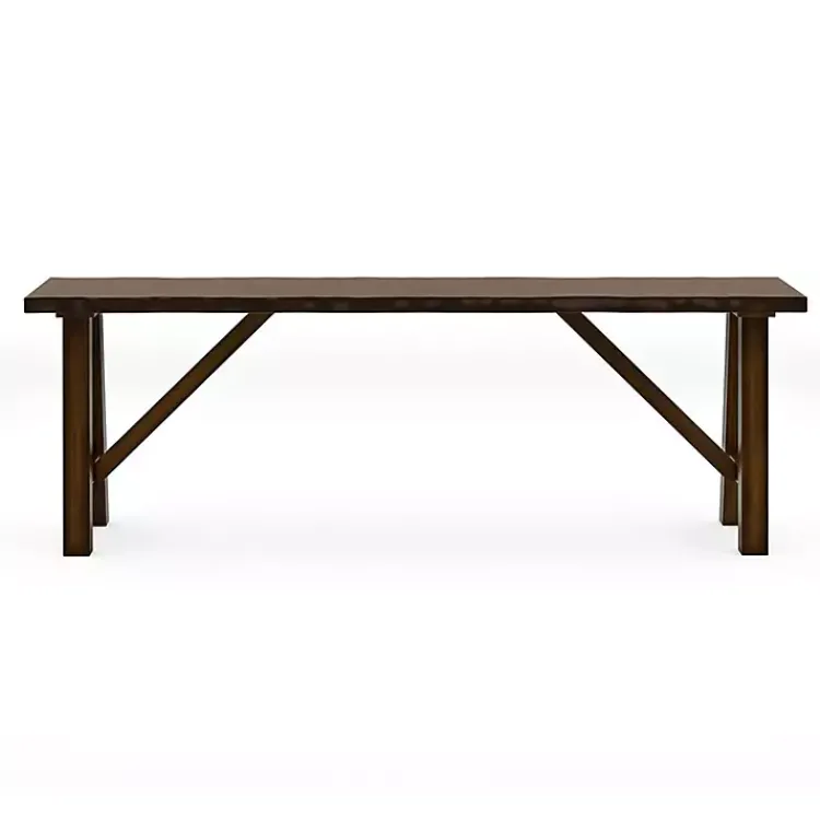 Kirklands Home Dark Wood Live Edge Bench Brown Best