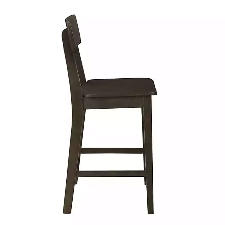 Kirklands Home Dark Wood Open Back Counter Stool Brown Outlet