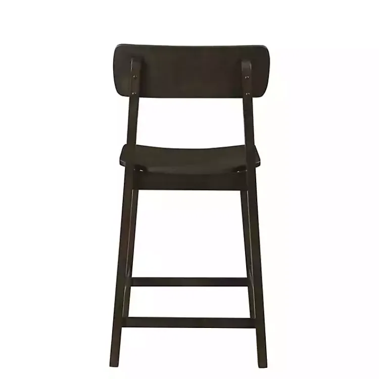 Kirklands Home Dark Wood Open Back Counter Stool Brown Outlet