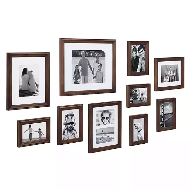 Kirklands Home Dark Wood 10-pc. Gallery Wall Frame Set Brown Clearance