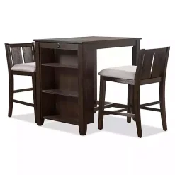 Kirklands Home Dark Cherry Wood Kayla Counter Height 3-pc. Set Brown Best