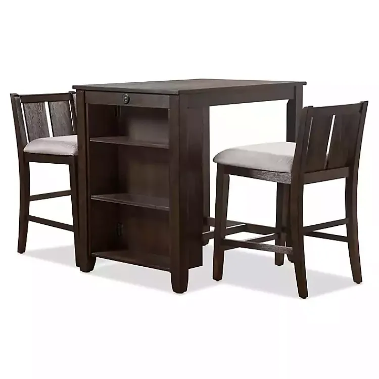 Kirklands Home Dark Cherry Wood Kayla Counter Height 3-pc. Set Brown Best