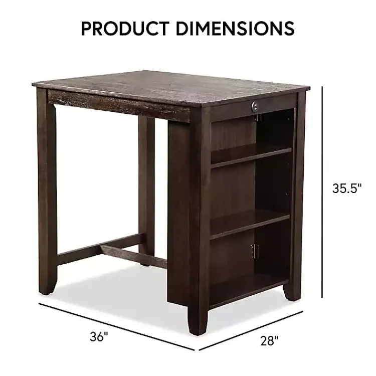 Kirklands Home Dark Cherry Wood Kayla Counter Height 3-pc. Set Brown Best