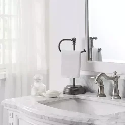 Kirklands Home Dark Chrome Hook Countertop Towel Holder Gray Sale