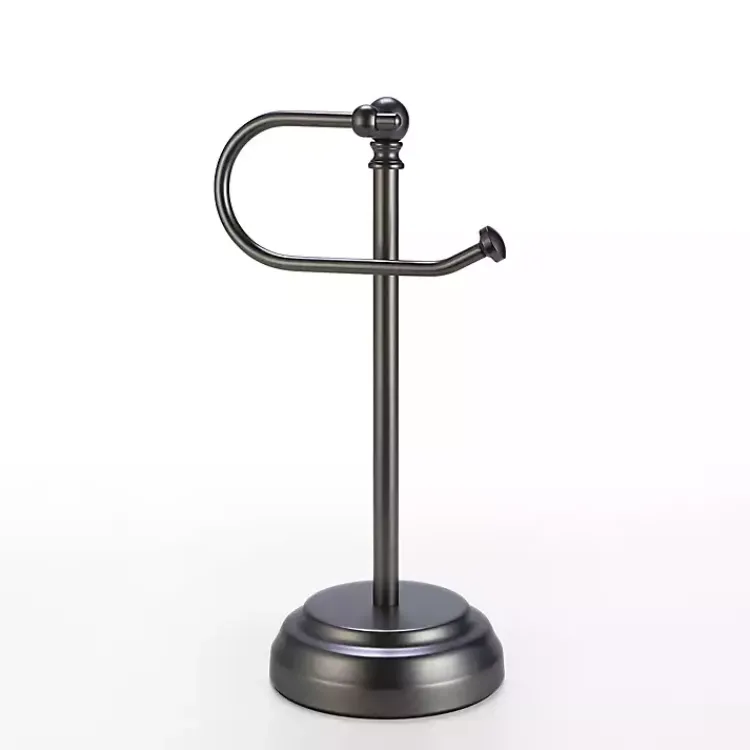 Kirklands Home Dark Chrome Hook Countertop Towel Holder Gray Sale