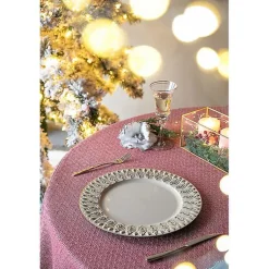 Kirklands Home Dark Cream Plume Border Chargers, Set of 4 Ivory Best