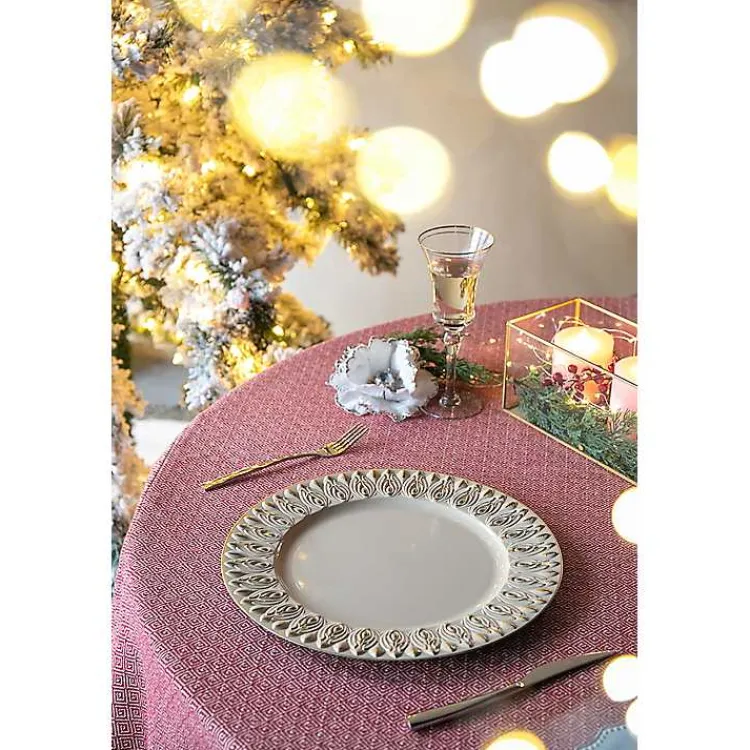 Kirklands Home Dark Cream Plume Border Chargers, Set of 4 Ivory Best