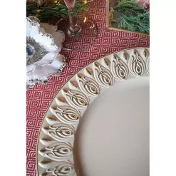 Kirklands Home Dark Cream Plume Border Chargers, Set of 4 Ivory Best