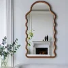 Kirklands Home Dark Gold Arched Wavy Wall Mirror Clearance