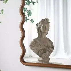Kirklands Home Dark Gold Arched Wavy Wall Mirror Clearance