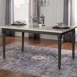 Kirklands Home Dark Gray & White Traditional Dining Table Outlet