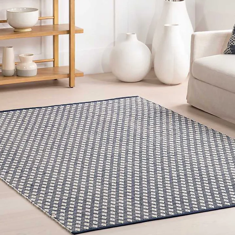 Kirklands Home Dark Gray and Ivory Dainty Diamond Area Rug, 5x8 Discount