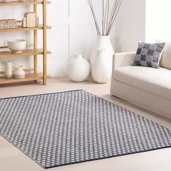Kirklands Home Dark Gray and Ivory Dainty Diamond Runner Best