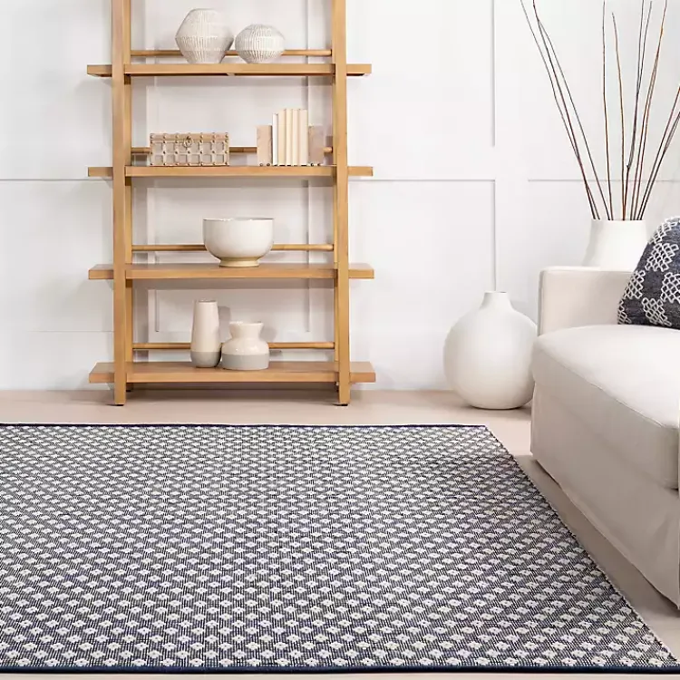 Kirklands Home Dark Gray and Ivory Dainty Diamond Runner Best