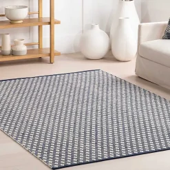 Kirklands Home Dark Gray and Ivory Dainty Diamond Area Rug, 6x9 Sale