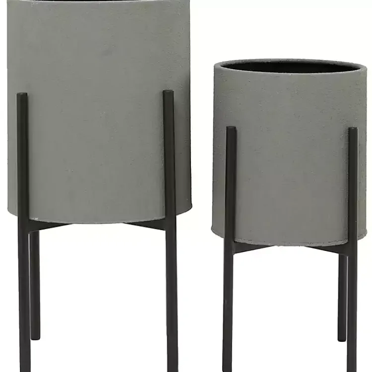 Kirklands Home Dark Barrel 2-pc. Planter Set Gray Best