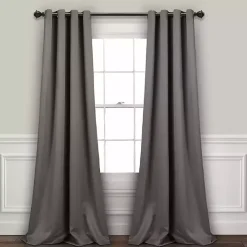 Kirklands Home Dark Blackout Curtain Panel Set, 95 in. Gray Outlet