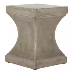 Kirklands Home Dark Concrete Pedestal Accent Table Gray Outlet