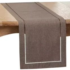 Kirklands Home Dark Hemstitch Border Table Runner Gray Hot