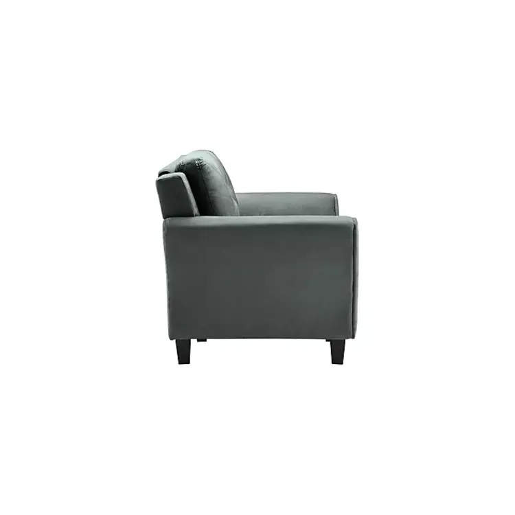 Kirklands Home Dark Kelly Microfiber Rolled Armchair Gray Clearance