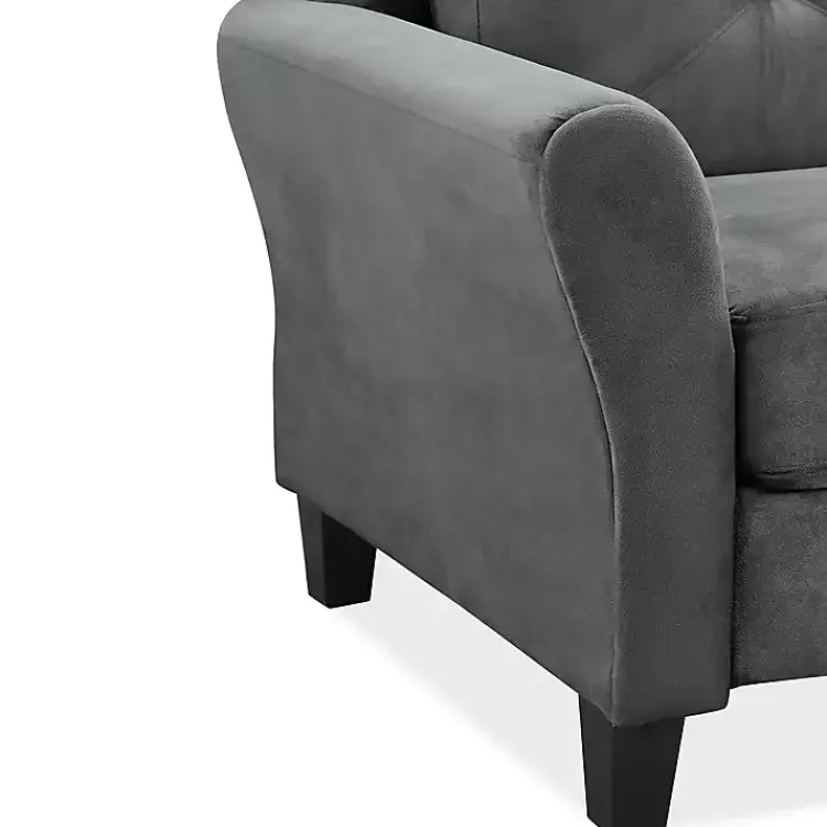 Kirklands Home Dark Kelly Microfiber Rolled Armchair Gray Clearance