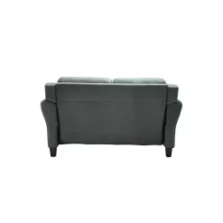 Kirklands Home Dark Kelly Microfiber Rolled Arm Loveseat Gray Best