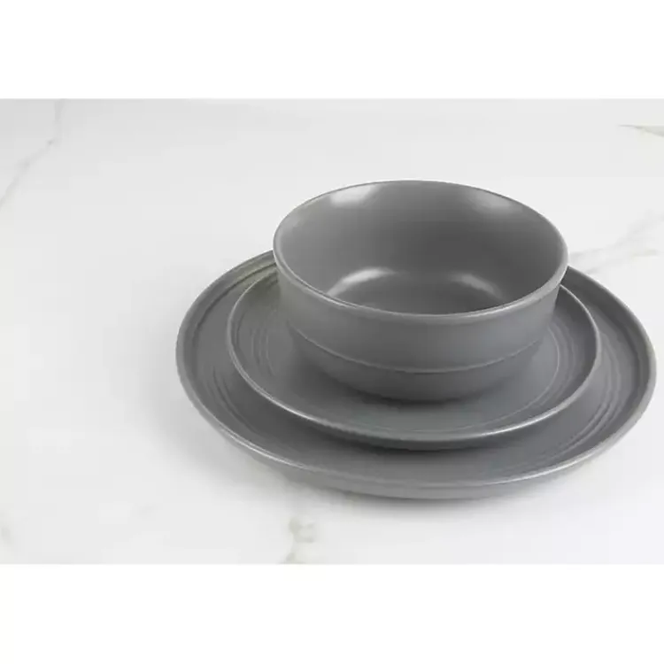 Kirklands Home Dark Linear Salad Plates, Set of 6 Gray New