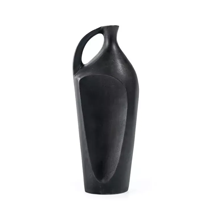Vases>Kirklands Home Dark Metal Jug Vase, 14 in. Gray
