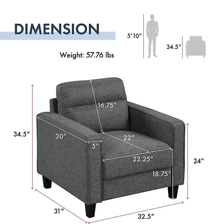 Kirklands Home Dark Performance Fabric Danna Accent Chair Gray Online