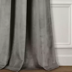 Kirklands Home Dark Prima Velvet Curtain Panel Set, 108 in. Gray Best