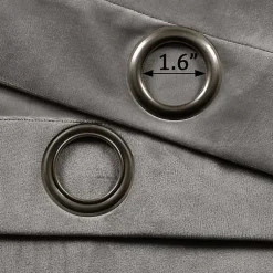 Kirklands Home Dark Prima Velvet Curtain Panel Set, 108 in. Gray Best