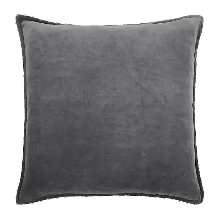 Pillows>Kirklands Home Dark Solid Cotton Pillow, 22 in. Gray