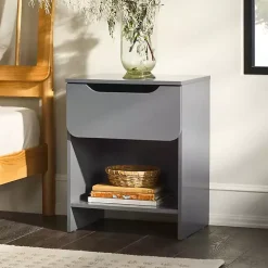 Kirklands Home Dark Stanley Single Drawer Nightstand Gray Online
