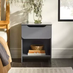 Kirklands Home Dark Stanley Single Drawer Nightstand Gray Online