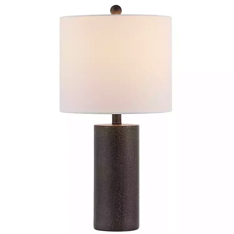 Kirklands Home Dark Gray Textured Nori Table Lamp White Clearance
