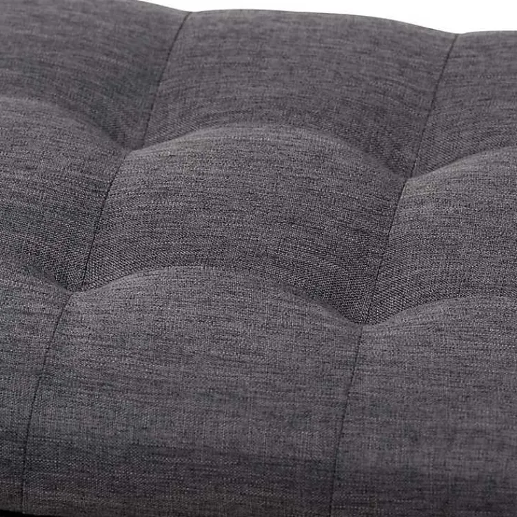 Kirklands Home Dark Tufted Contemporary Storage Bench Gray Outlet