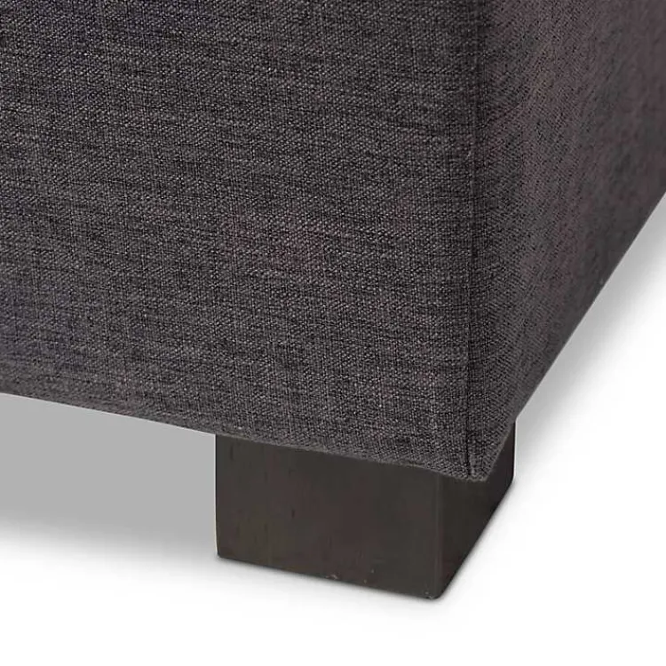 Kirklands Home Dark Tufted Contemporary Storage Bench Gray Outlet