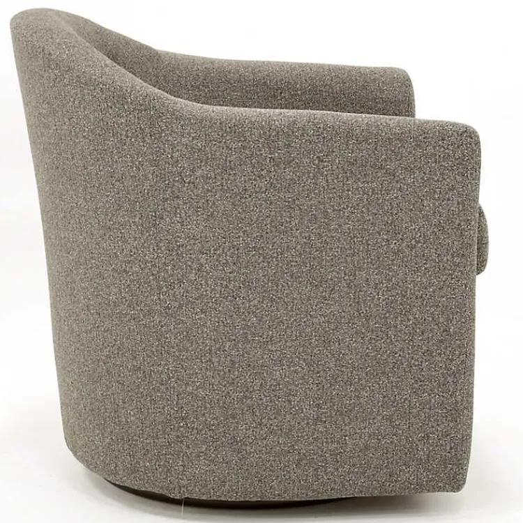 Kirklands Home Dark Tufted Swivel Barrel Accent Chair Gray Sale