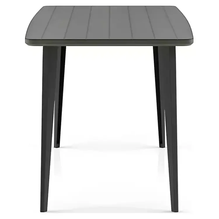Kirklands Home Dark Wood and Metal Dining Table Gray New