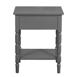 Kirklands Home Dark Wood Barrett Accent Table Gray Outlet