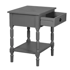 Kirklands Home Dark Wood Barrett Accent Table Gray Outlet