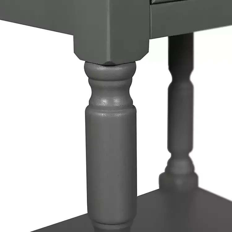 Kirklands Home Dark Wood Barrett Accent Table Gray Outlet