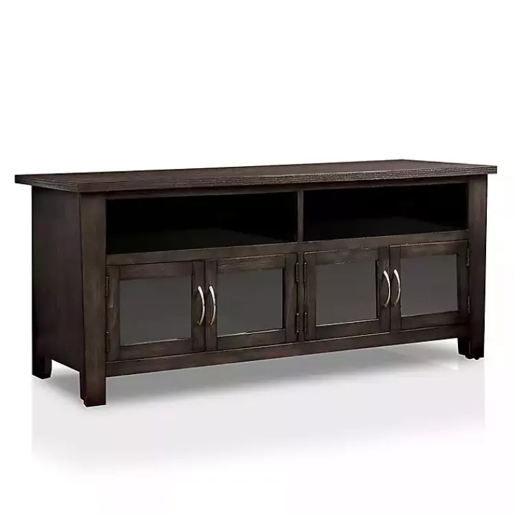 Kirklands Home Dark Wood 4-Door Media Cabinet Gray Online