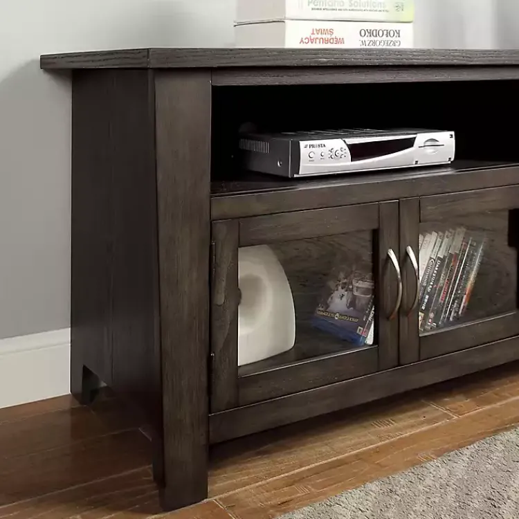 Kirklands Home Dark Wood 4-Door Media Cabinet Gray Online