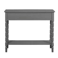 Kirklands Home Dark Wood 2-Drawer Barrett Console Table Gray New