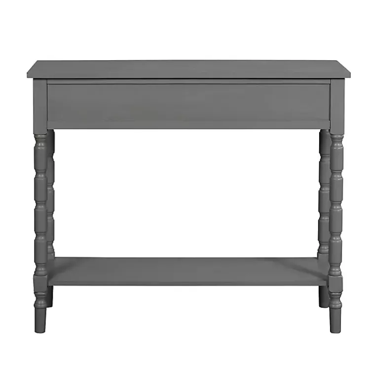 Kirklands Home Dark Wood 2-Drawer Barrett Console Table Gray New