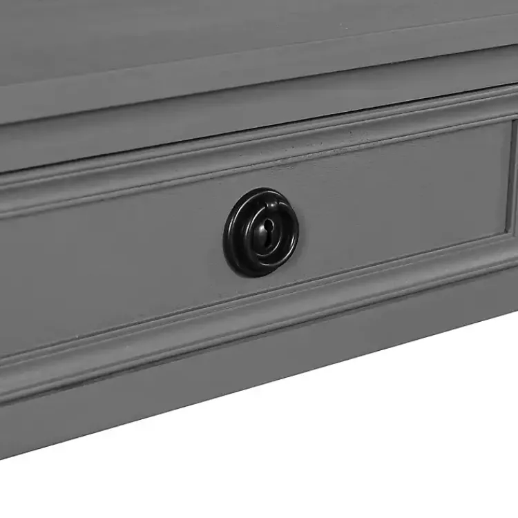 Kirklands Home Dark Wood 2-Drawer Barrett Console Table Gray New
