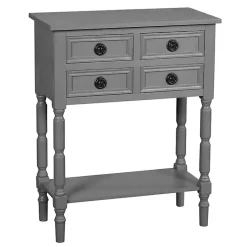 Kirklands Home Dark Wood 4-Drawer Barrett Console Table Gray Sale