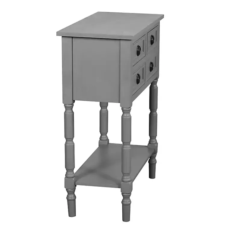 Kirklands Home Dark Wood 4-Drawer Barrett Console Table Gray Sale