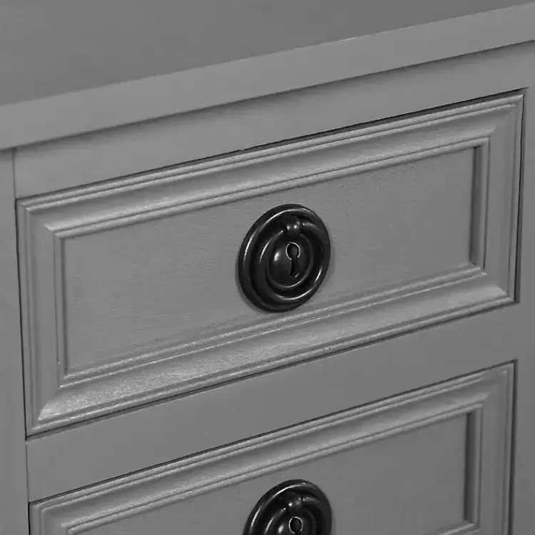Kirklands Home Dark Wood 4-Drawer Barrett Console Table Gray Sale